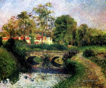  am - kleine Brücke auf der voisne osny 1883 Camille Pissarro Landschaft Fluss